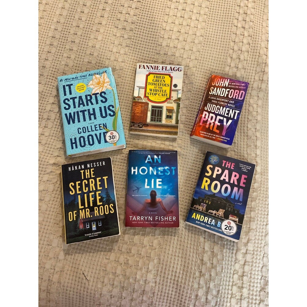 Bundle 6 Books Romance Thriller Colleen Hoover Flag  Sandford Nesser Fisch Bartz